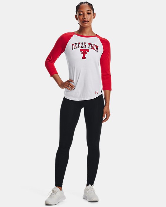 Women's UA Performance Cotton Collegiate Baseball T-Shirt, Red, pdpMainDesktop image number 2
